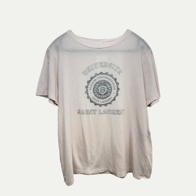 Saint Laurent Universite Fade Logo Tee Sz S(XS/S)