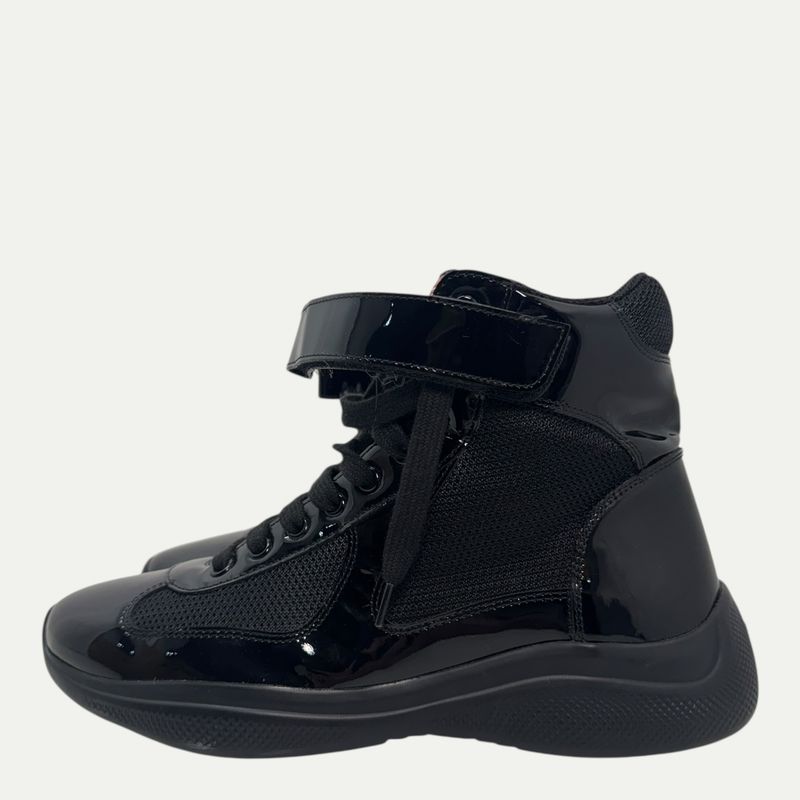 Prada Americas Cup Black Patent Leather Sz 5(6.5M/8W)