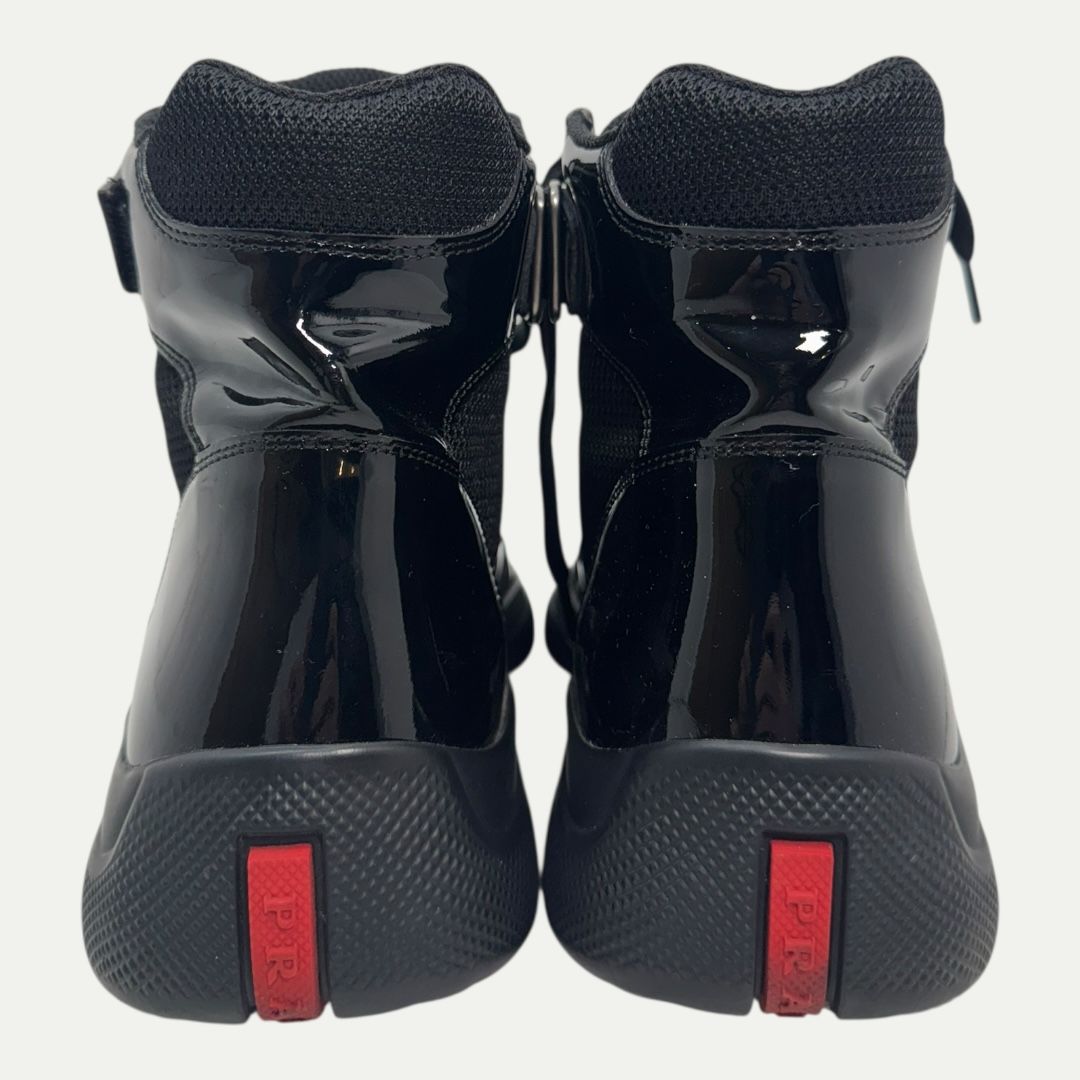 Prada Americas Cup Black Patent Leather Sz 5(6.5M/8W)