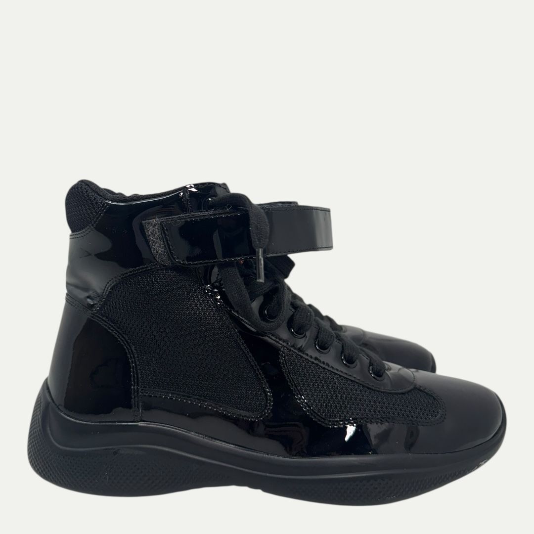 Prada Americas Cup Black Patent Leather Sz 5(6.5M/8W)