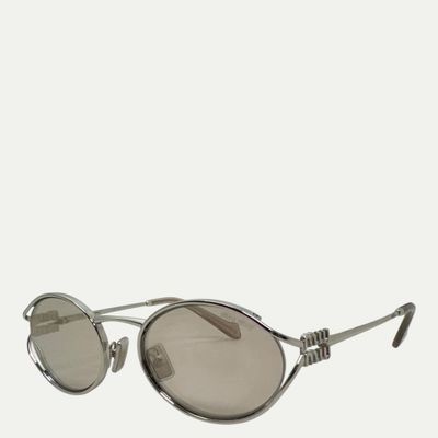 Miu Miu SMU 52Y Silver Sunglasses