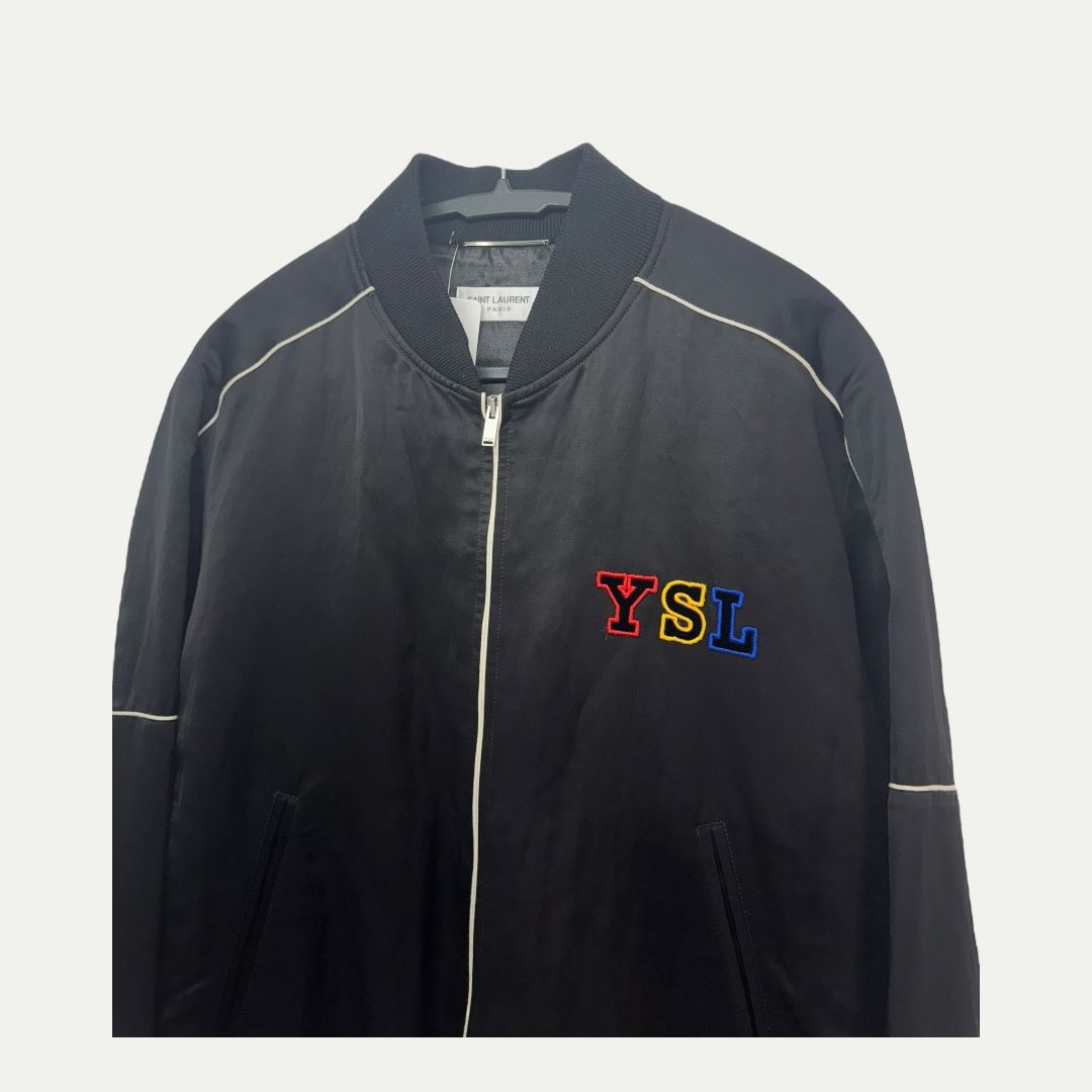 Saint Laurent YSL Patch Bomber Jacket Sz 50(M)