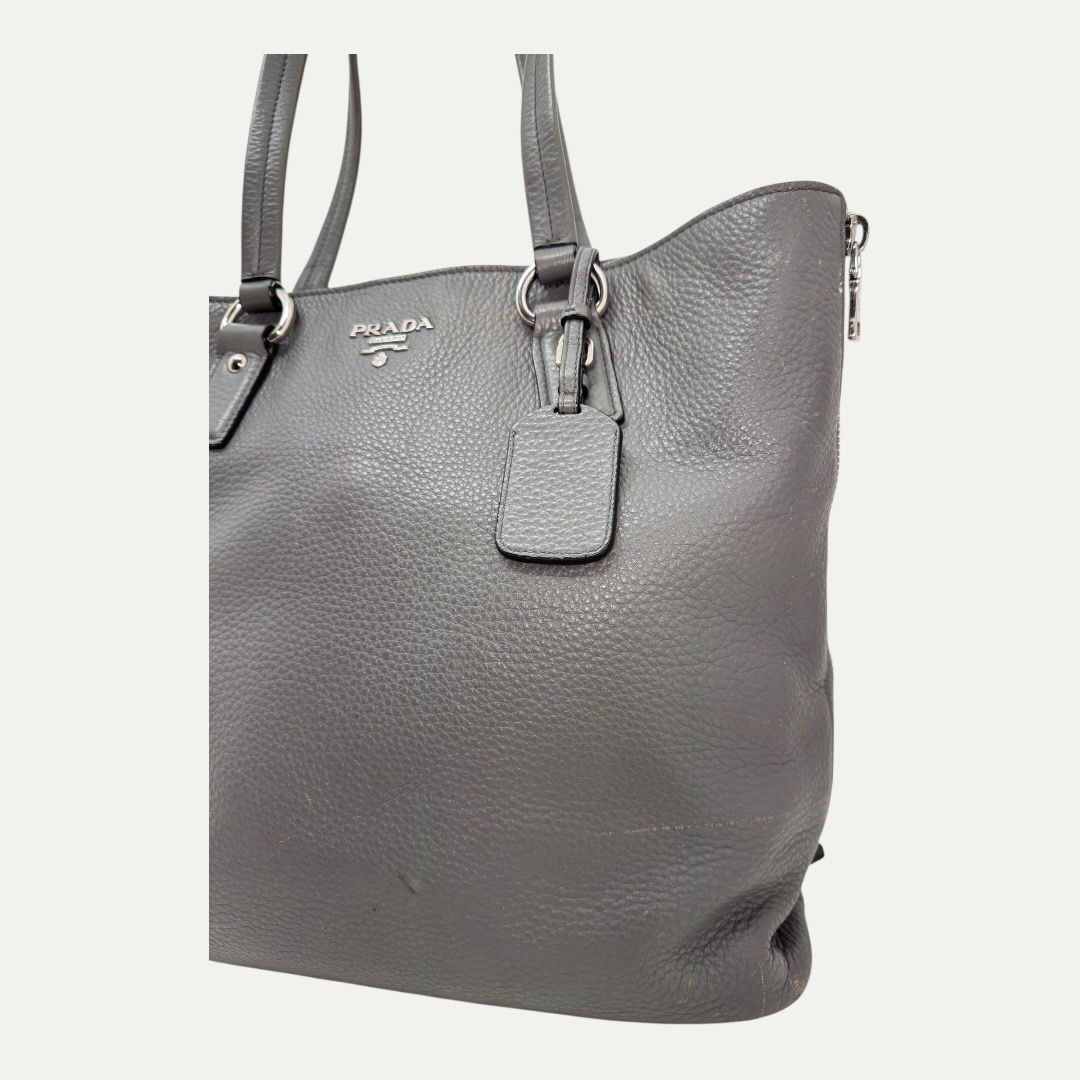 Prada Vitello Daino Side Zip Tote Bag