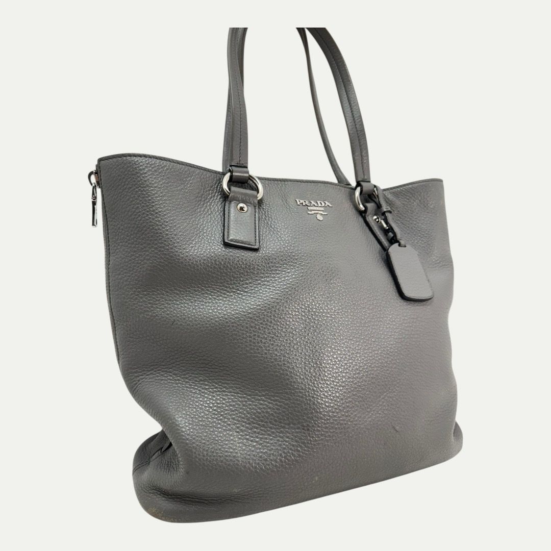 Prada Vitello Daino Side Zip Tote Bag