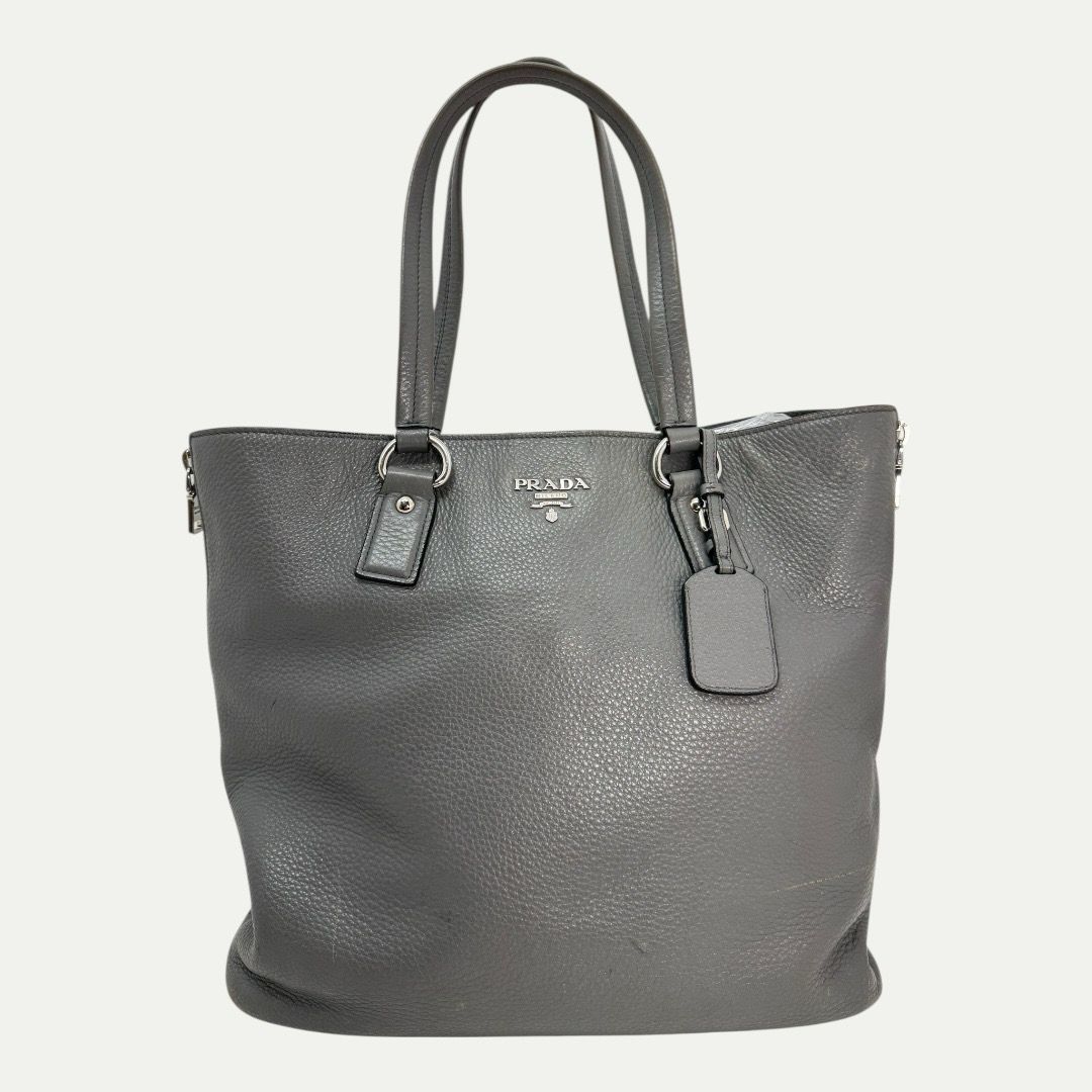 Prada Vitello Daino Side Zip Tote Bag