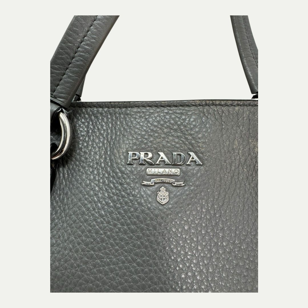 Prada Vitello Daino Side Zip Tote Bag