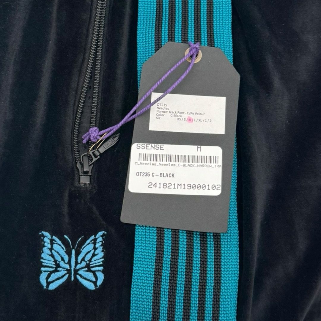 Needles Black/Blue Velour Pants Sz M(32)