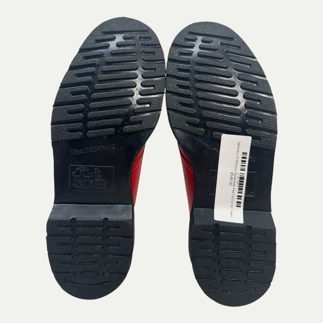 Supreme x Dr Martens Spiderweb Red Oxford Sz 7m/8w