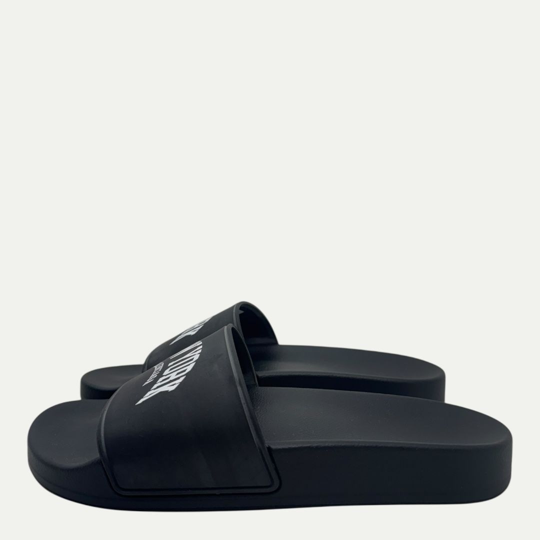 Balenciaga New York Logo Black Slide Sz 38(8)