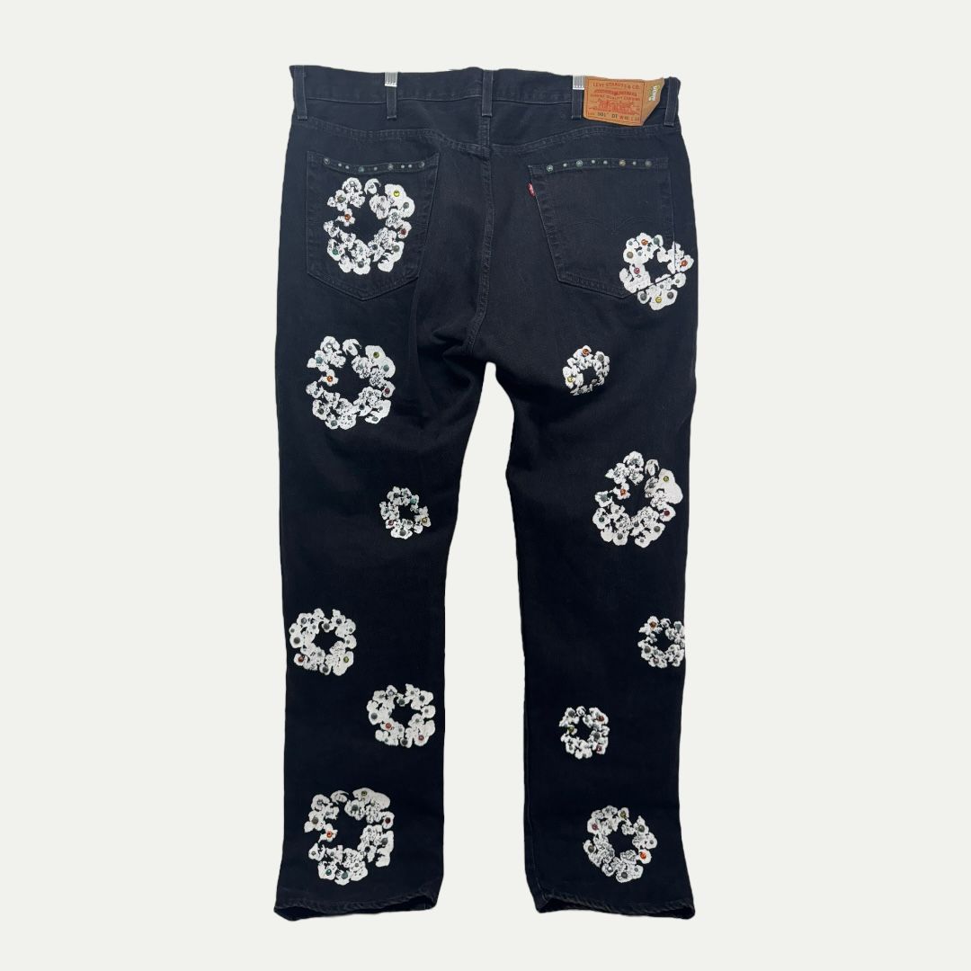 Denim Tears Rhinestone Black Denim Sz 40