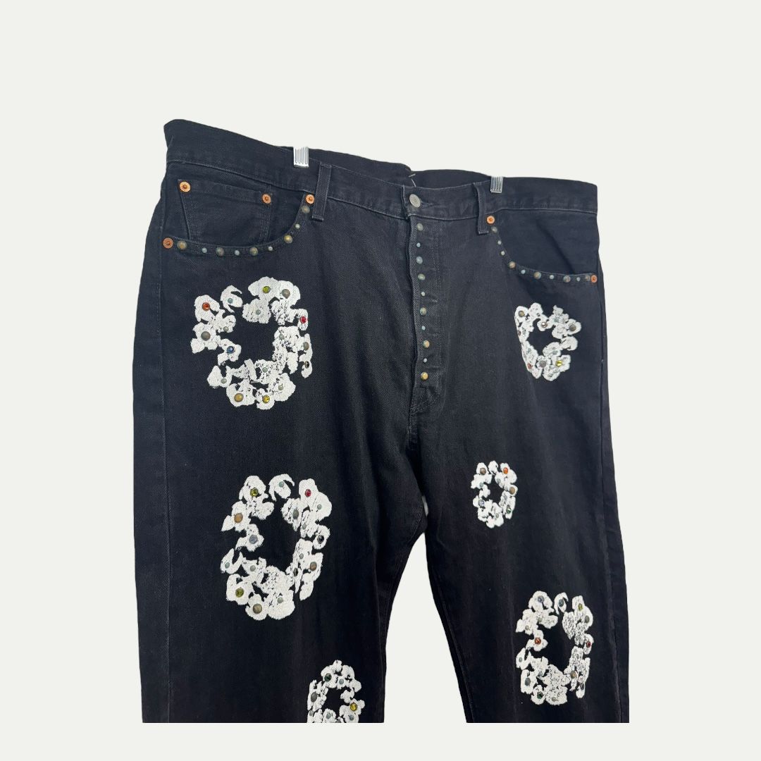 Denim Tears Rhinestone Black Denim Sz 40