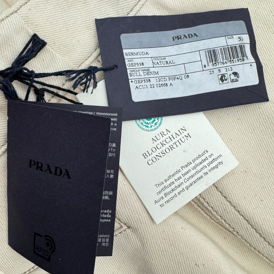 Prada Natural Denim Shorts Sz 50(34)