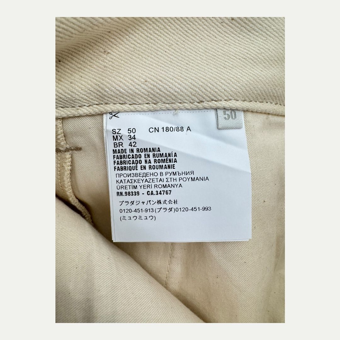 Prada Natural Denim Shorts Sz 50(34)