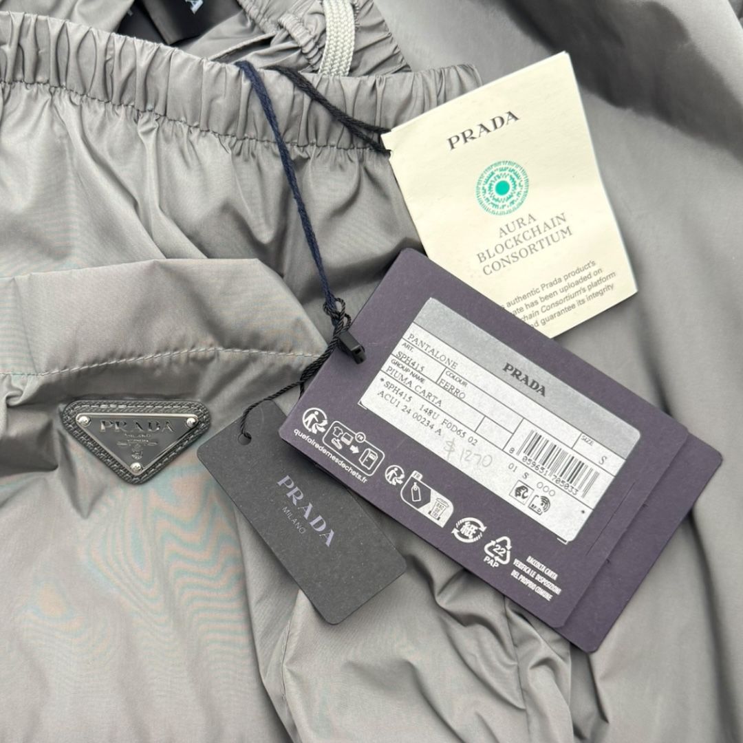 Prada Grey Re-Nylon Pants Sz S(32-36)