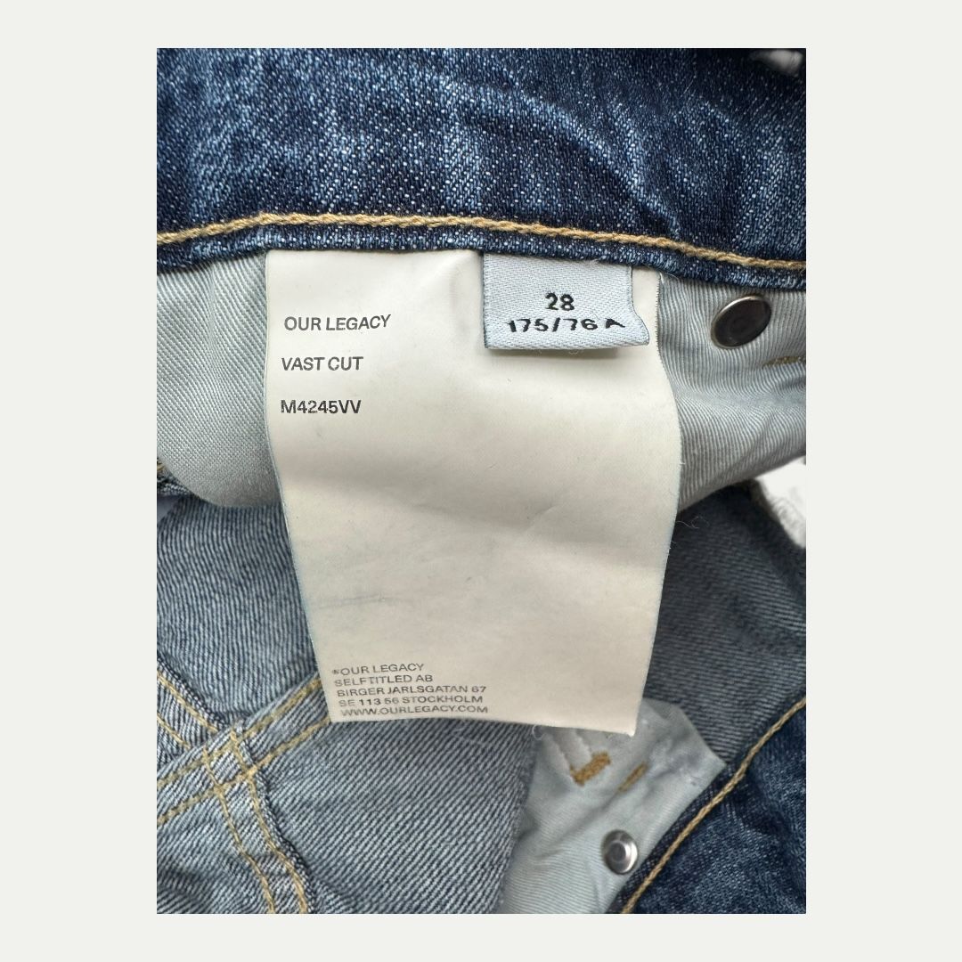 Our Legacy Vast Cut Rubber Repair Denim Sz 28(30)