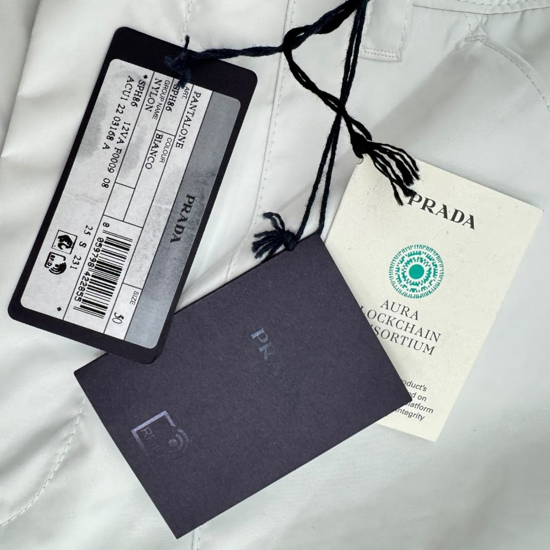 Prada White Re-Nylon Shorts Sz 50(34)