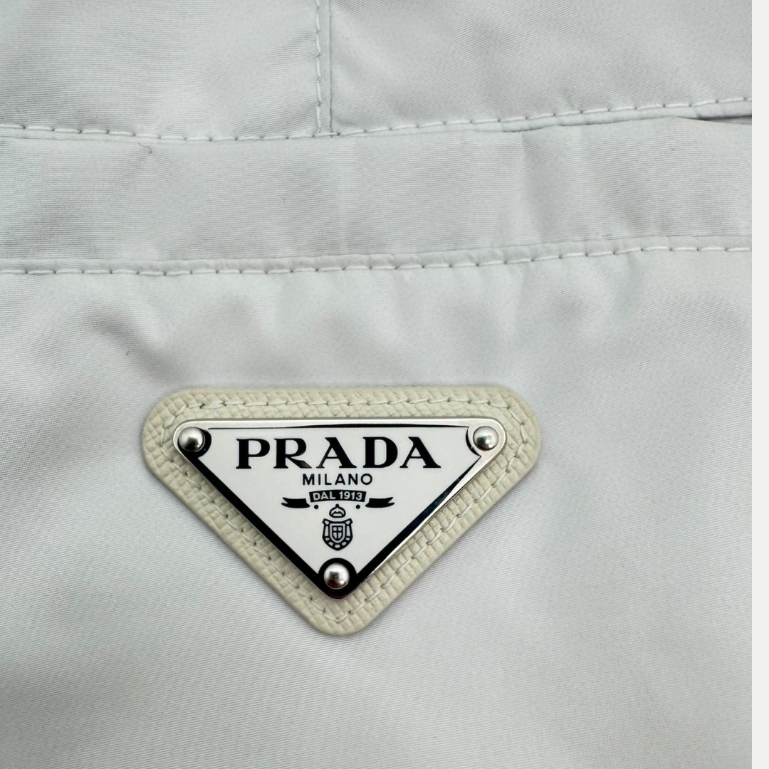 Prada White Re-Nylon Shorts Sz 50(34)