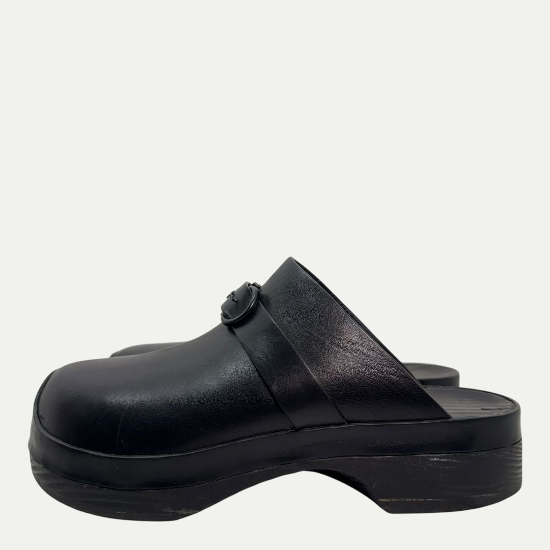 Salvatore Ferragamo Black Leather Mule Sz 10w/8.5m