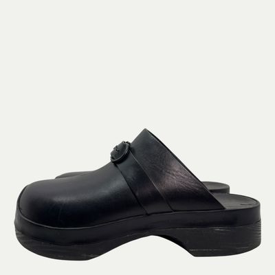 Salvatore Ferragamo Black Leather Mule Sz 10w/8.5m