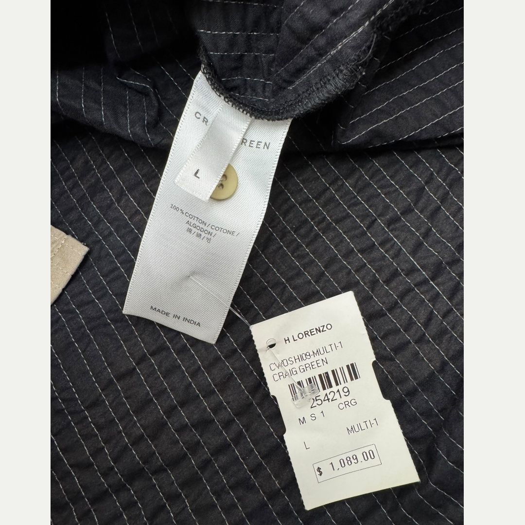 Craig Green Quilted Palm Shirt Sz L