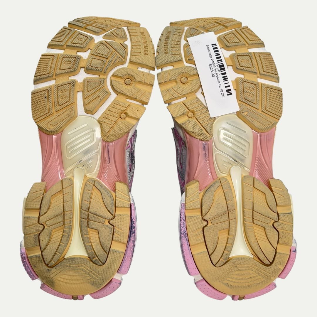 Balenciaga White/Pink Runner Sz 38(8w)