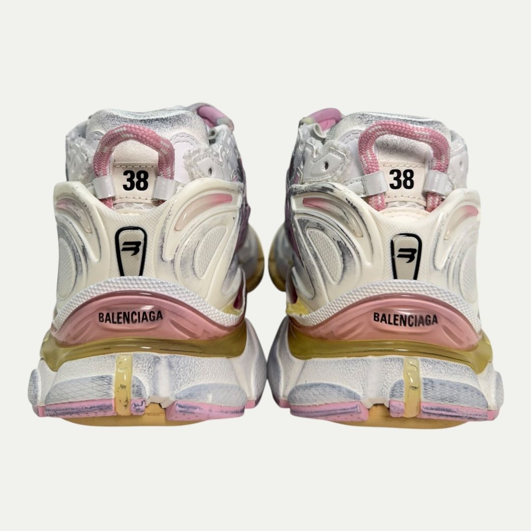 Balenciaga White/Pink Runner Sz 38(8w)