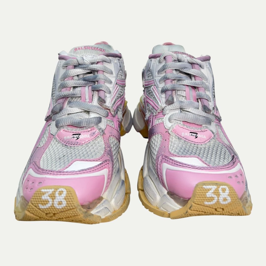Balenciaga White/Pink Runner Sz 38(8w)