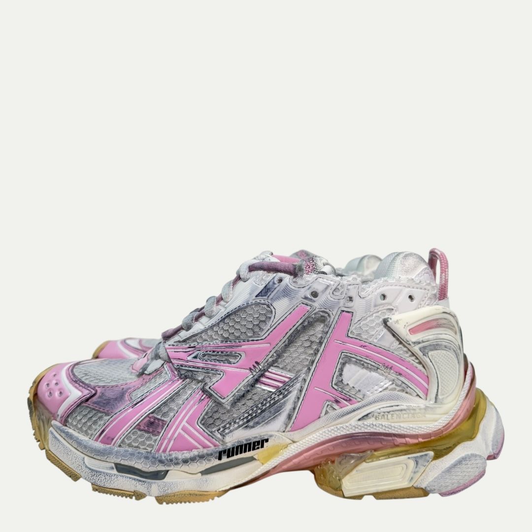 Balenciaga White/Pink Runner Sz 38(8w)