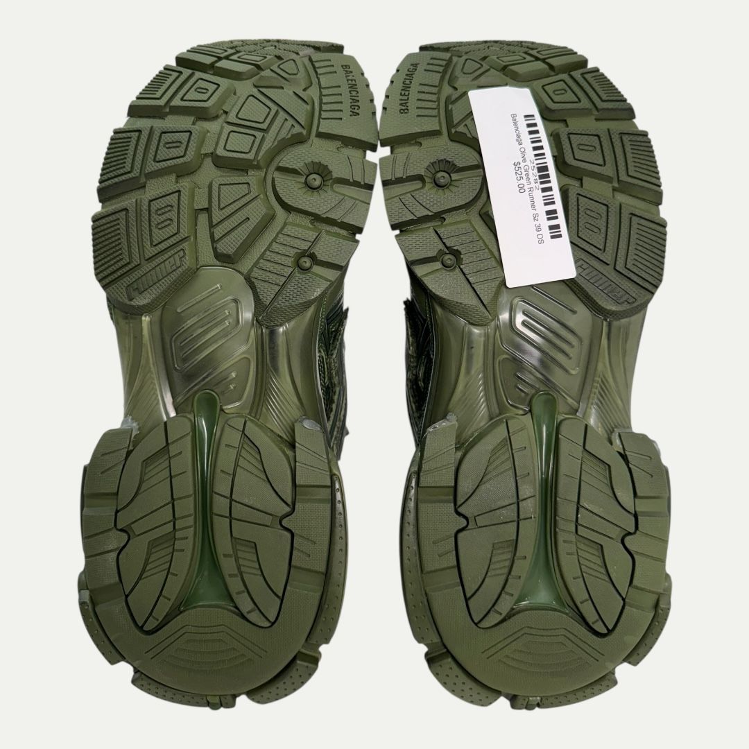 Balenciaga Olive Green Runner Sz 39(9w/7.5m)