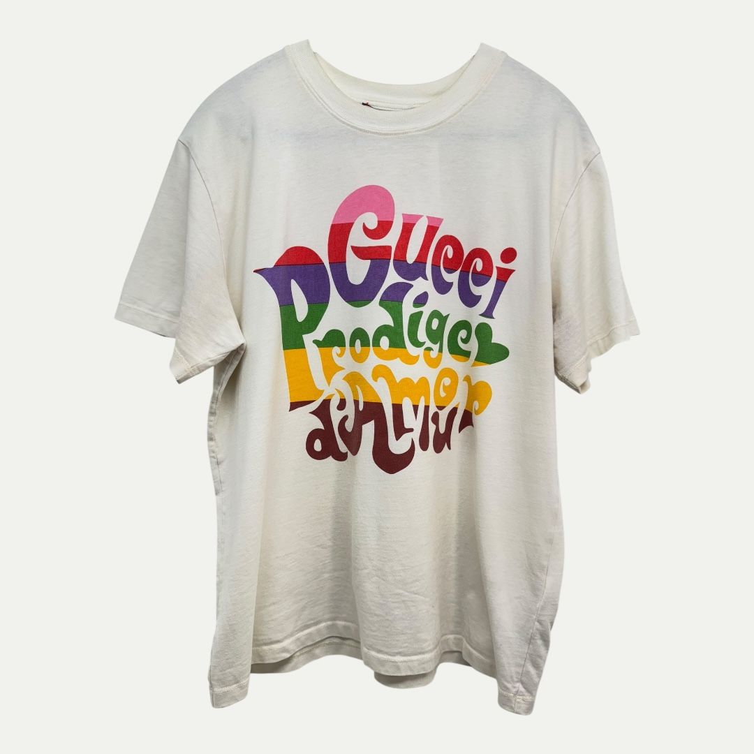 Gucci Prodige d&#39;Amour Print Tee Sz M