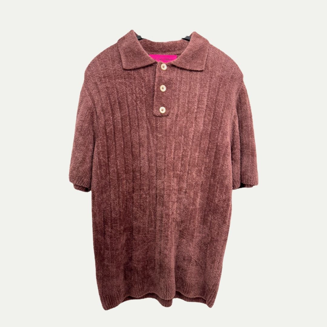 The Elder Statesmen Fuzzy Polo Sz M