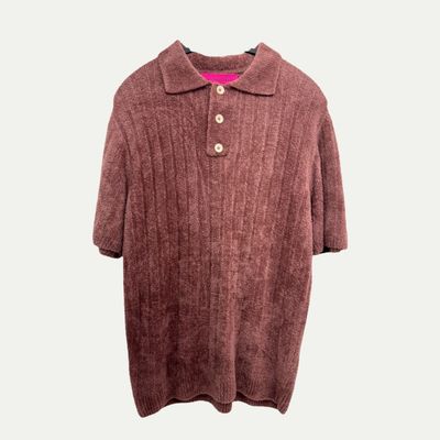The Elder Statesmen Fuzzy Polo Sz M