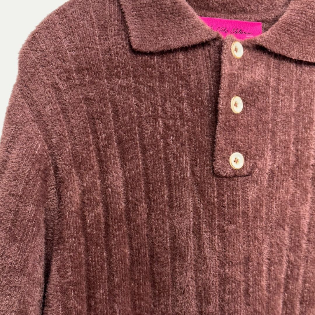The Elder Statesmen Fuzzy Polo Sz M