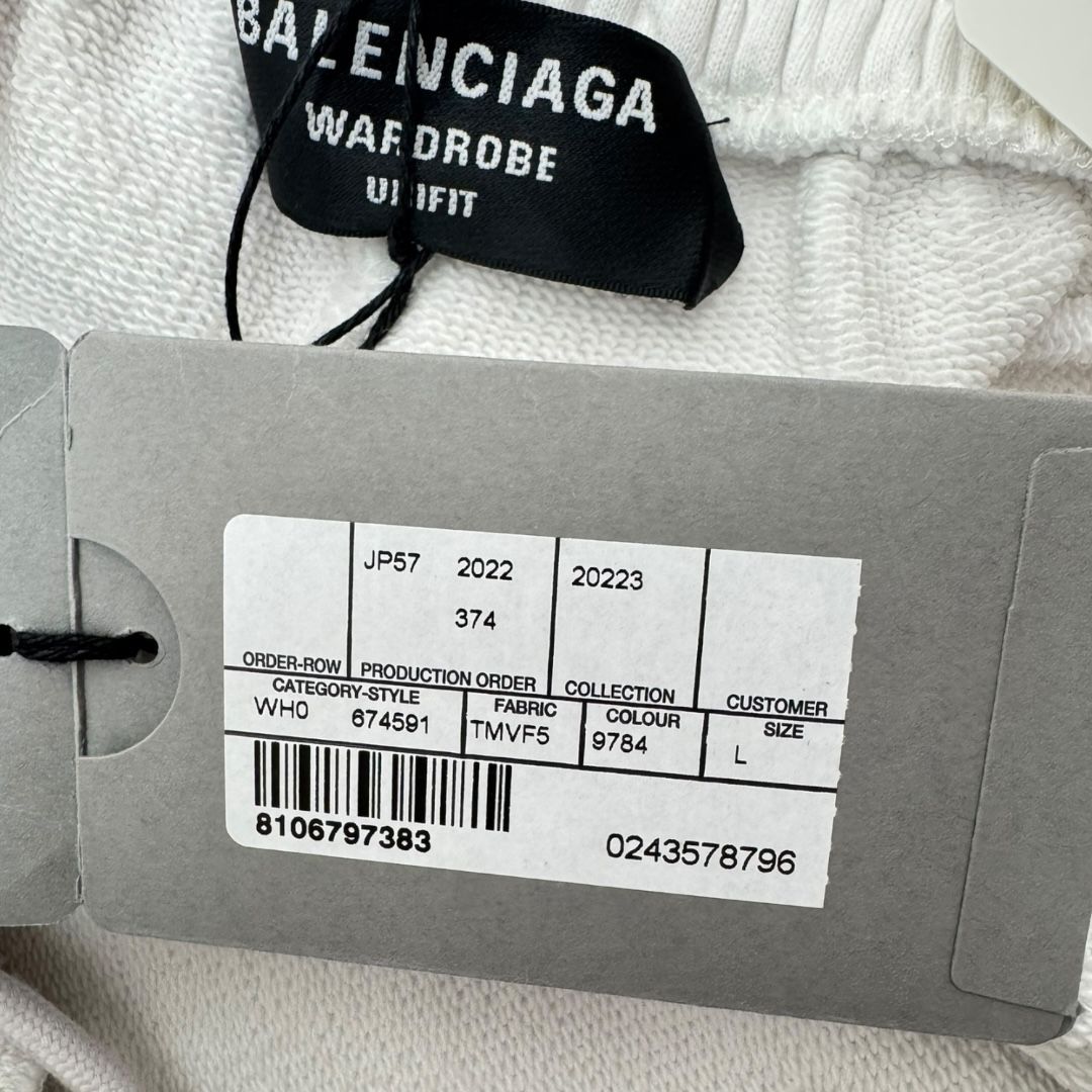 Balenciaga Embroidered Logo White Shorts Sz L(36)