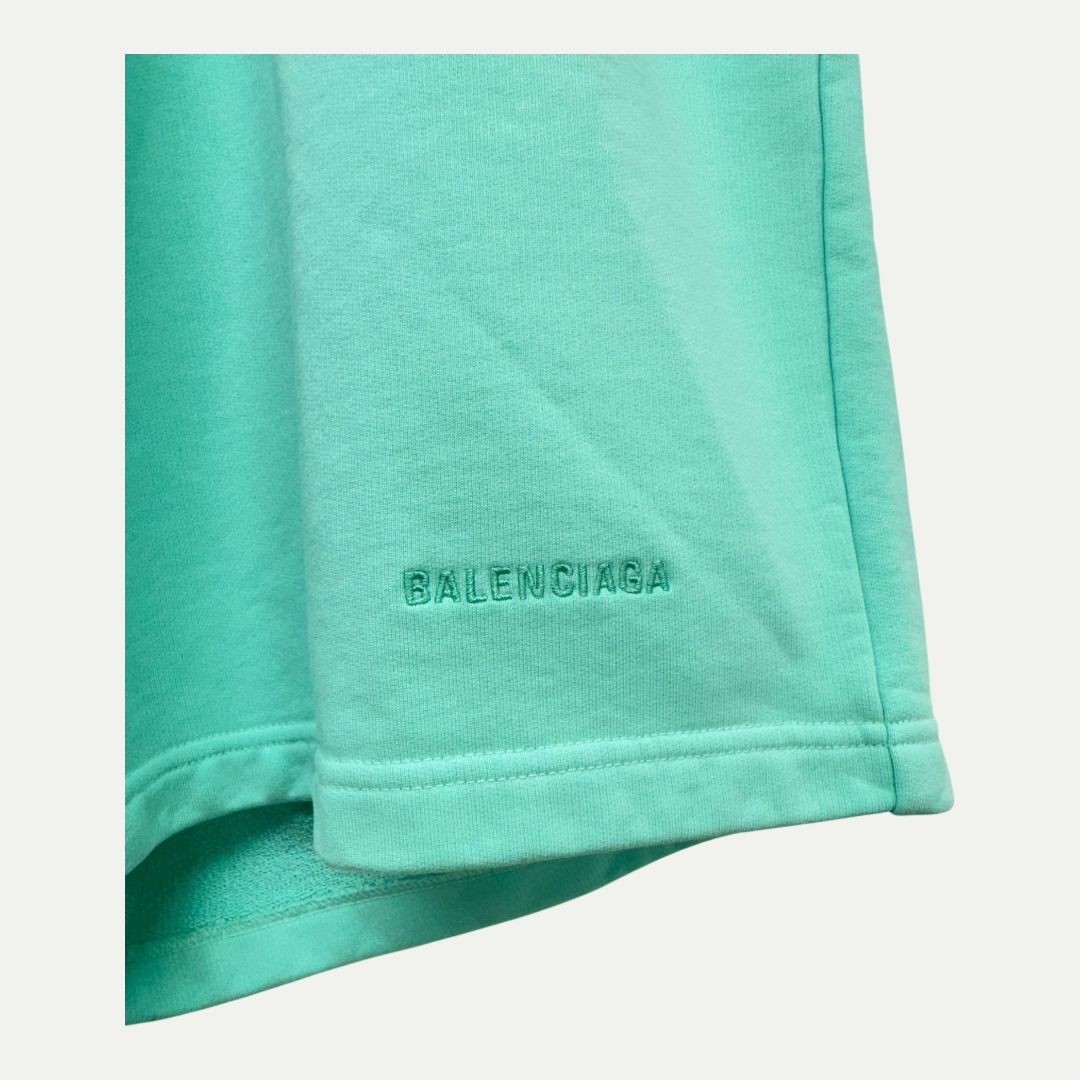Balenciaga Embroidered Logo Mint Shorts Sz M(34)
