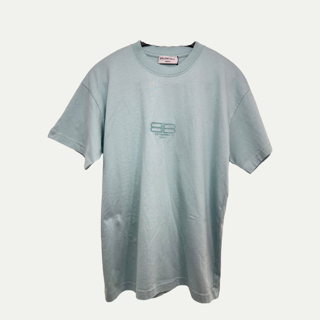Balenciaga BB Paris Mint/Grey Tee Sz XS