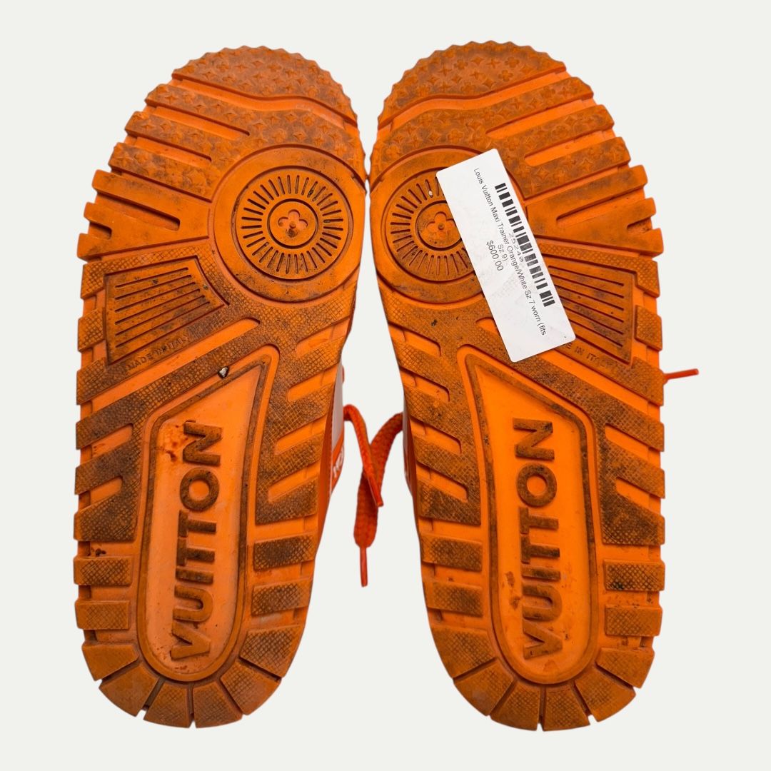 Louis Vuitton Maxi Trainer Orange/White Sz LV7(9)