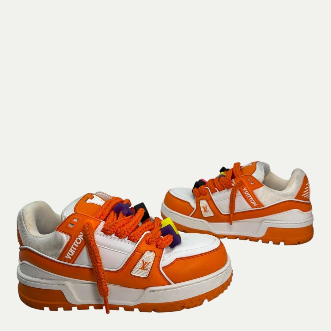 Louis Vuitton Maxi Trainer Orange/White Sz LV7(9)