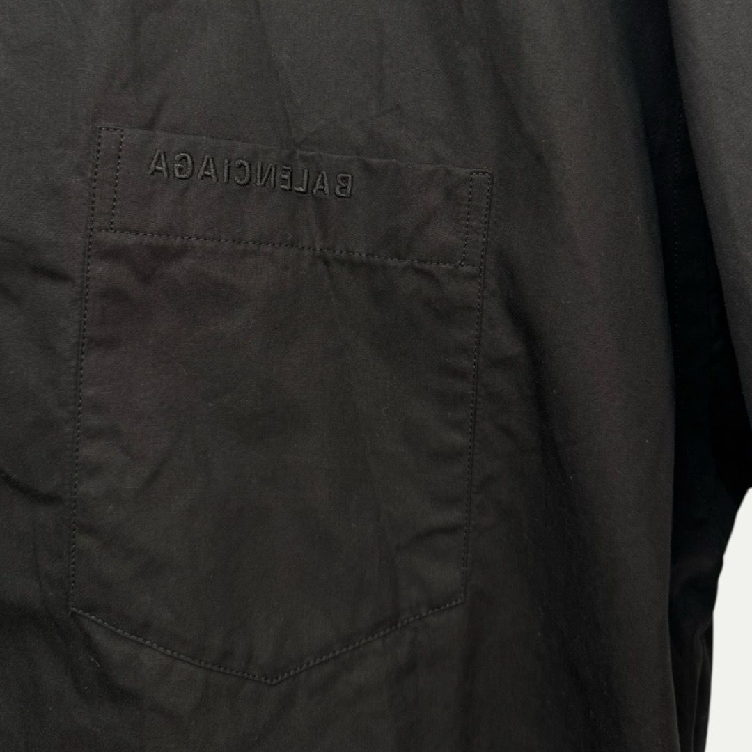 Balenciaga Black Poplin Shirt Sz 37(XL)