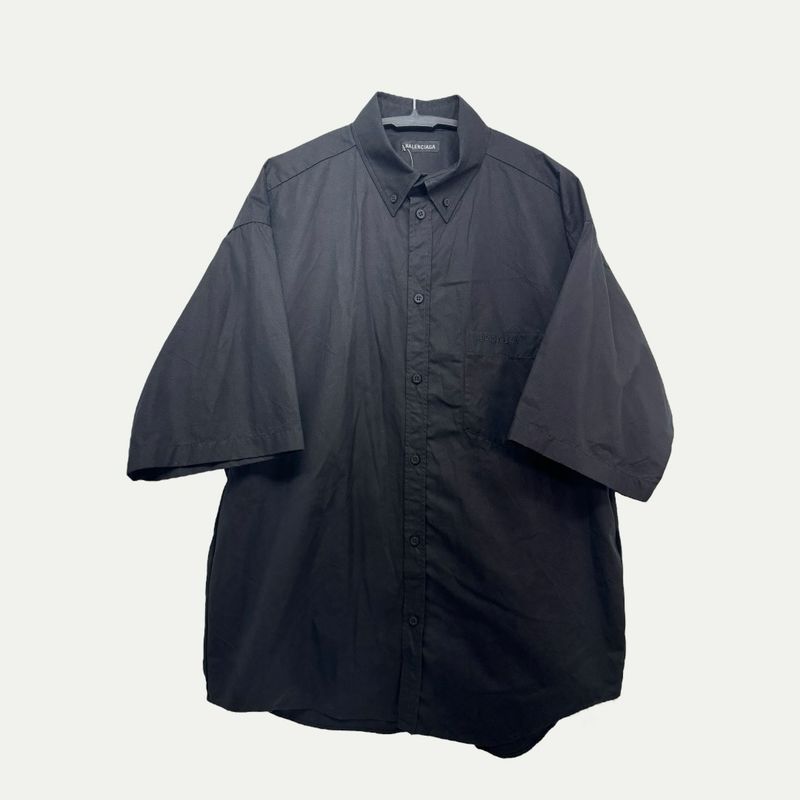 Balenciaga Black Poplin Shirt Sz 37(XL)