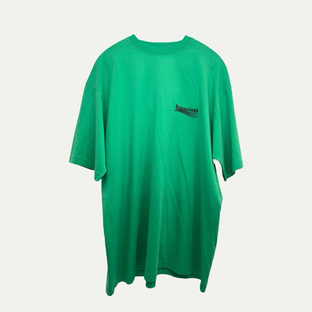 Balenciaga Campaign Logo Green Tee Sz S(XL)