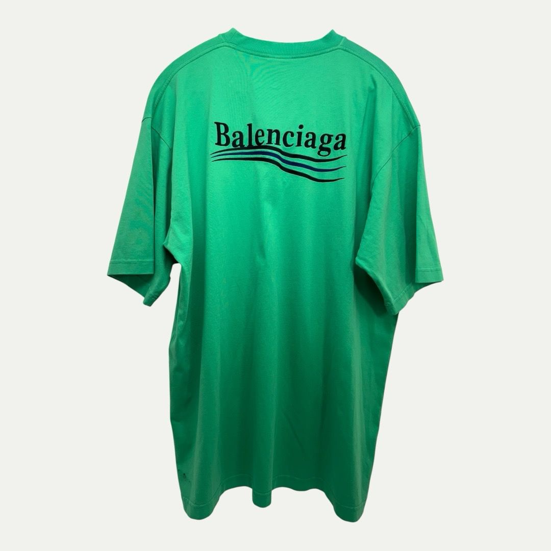Balenciaga Campaign Logo Green Tee Sz S(XL)