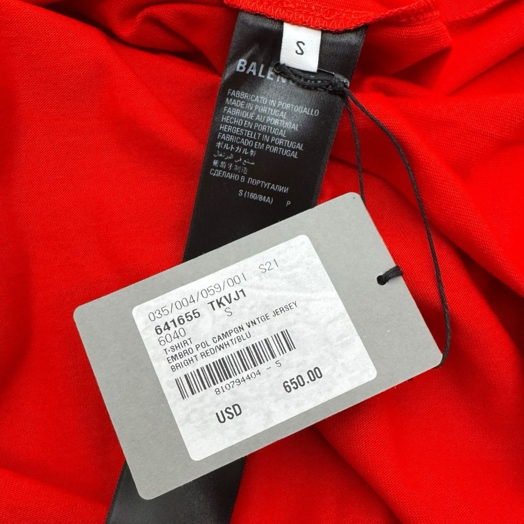 Balenciaga Campaign Logo Red Tee Sz S(XL)