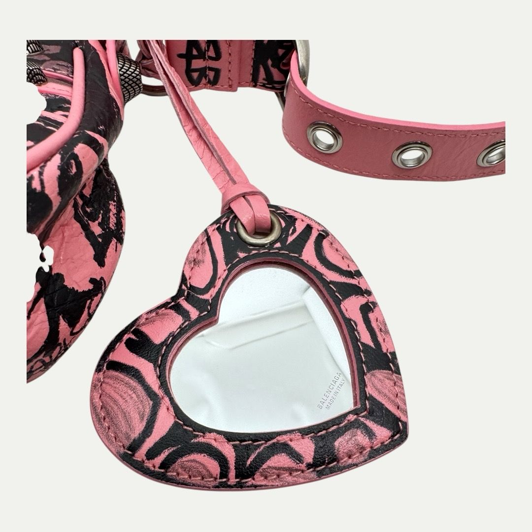 Balenciaga Le Cagole XS Graffiti Pink Shoulder Bag