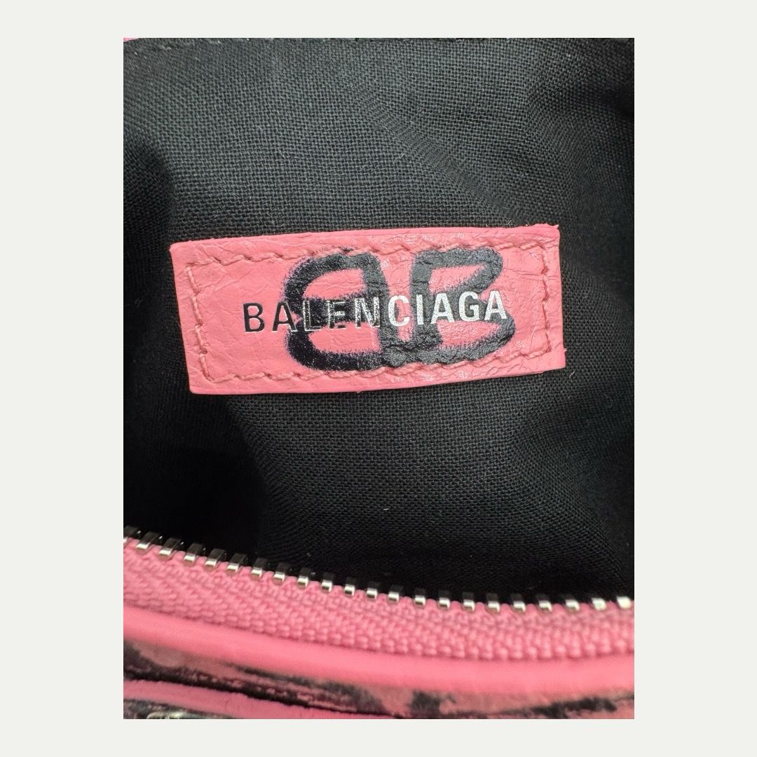 Balenciaga Le Cagole XS Graffiti Pink Shoulder Bag