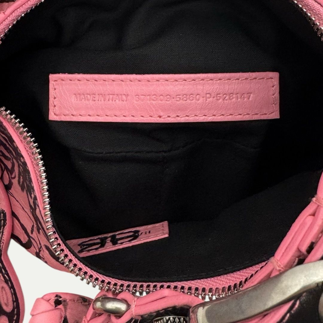Balenciaga Le Cagole XS Graffiti Pink Shoulder Bag