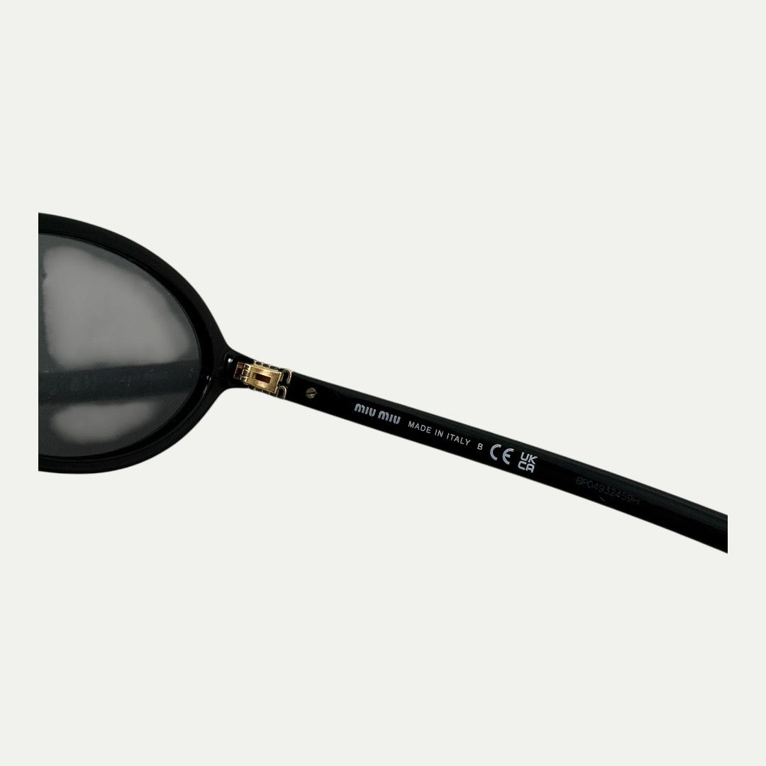 Miu Miu Black Oval O47F Sunglasses