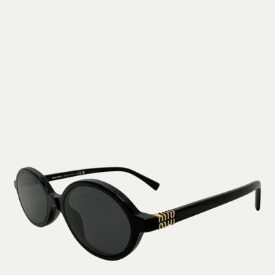 Miu Miu Black Oval O47F Sunglasses