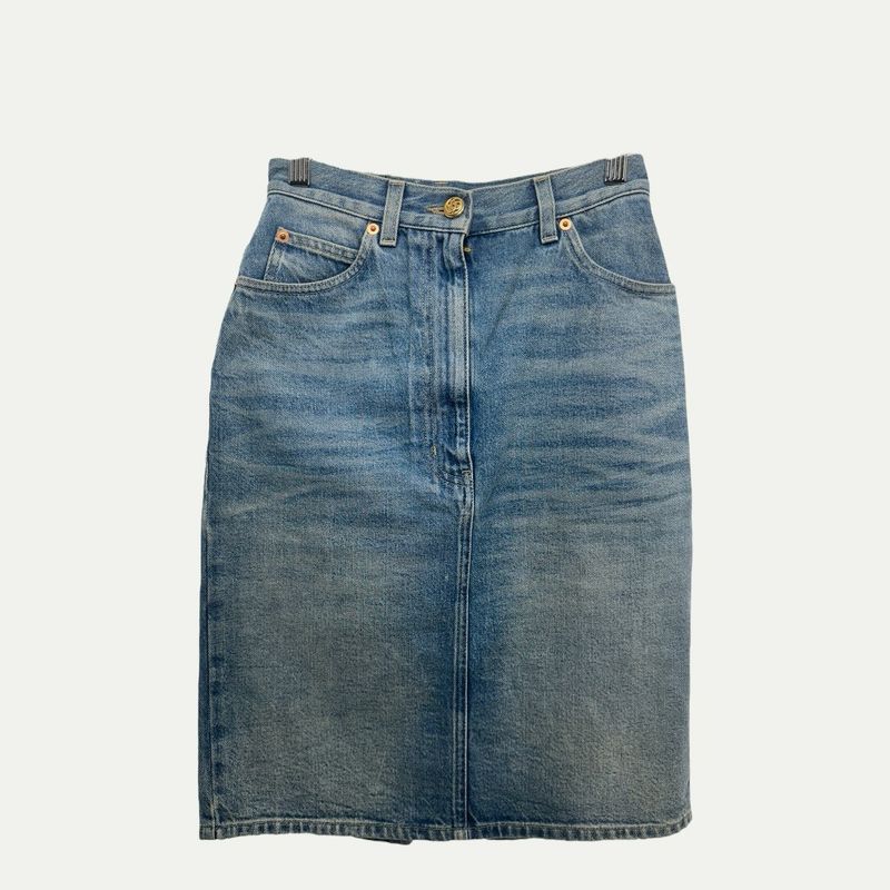 Gucci Denim Midi Skirt Sz 36 (XS)