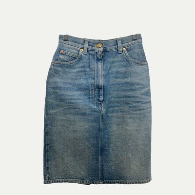 Gucci Denim Midi Skirt Sz 36 (XS)